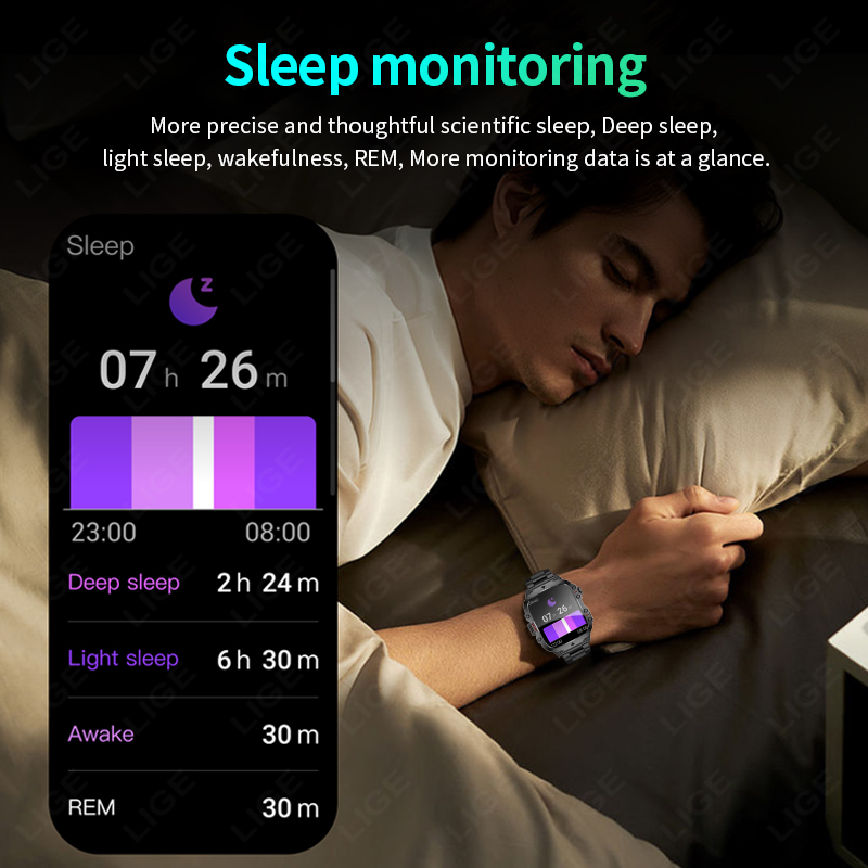 LIGE جديد الرجال Smartwatch SO - مراجعة Fall Detection Watch وسعره